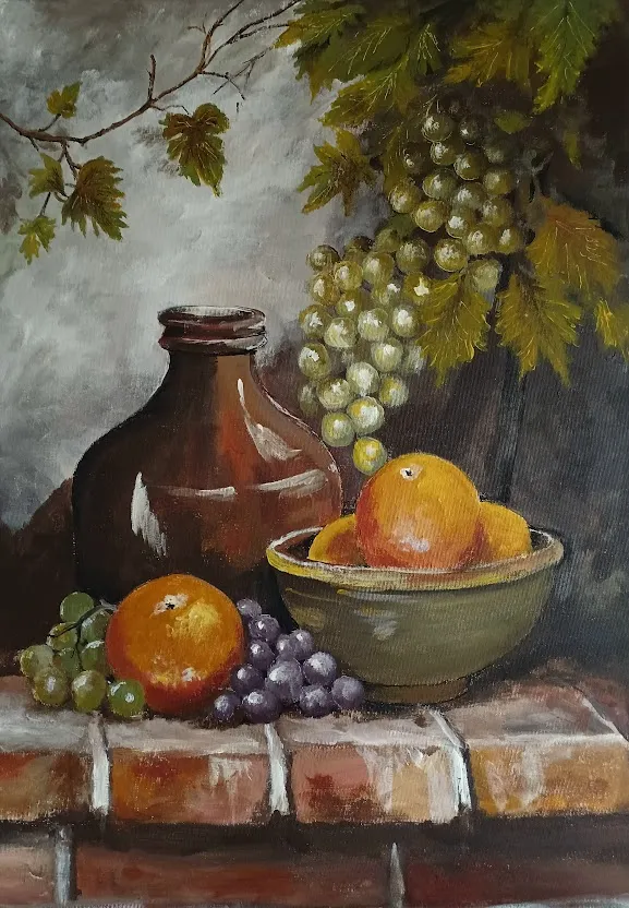 Den modne frugt er høstet 50 x 70 cm. Pris 3500 kr.